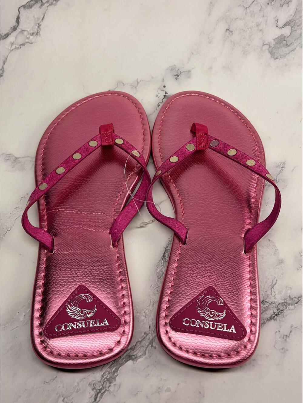 Consuela‎ Pink Metallic Flip Flops Sandals Women’s Size S